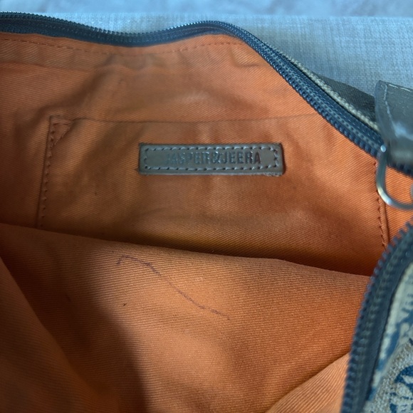 Artistic Blue and Cream Clutch by Jasper and Jeera - Picture 2 of 8